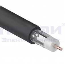 Радиочастотный кабель RG-6U 75 Ом, CCS/Al/Al, 64%, бухта 305 м, черный OUTDOOR REXANT