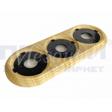 Рамка 3-местная пластиковая сосна УСАДЬБА GE30703-11