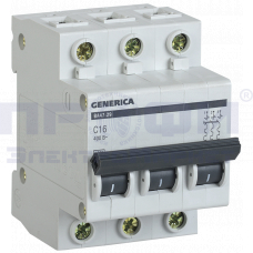 Авт. выкл. ВА47-29 3Р 10А 4,5кА х-ка С GENERICA