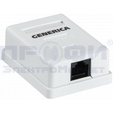 Розетка информационная настенная RJ45 кат. 5Е UTP 1 порт GENERICA