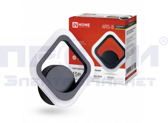 Светильник светодиодный ELEGANT ARIS-15B 15Вт 230В 1050Лм STEP COLOR черный IN HOME