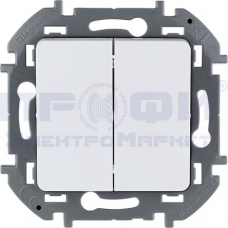 Legrand INSPIRIA выключатель двухклавишный белый 10 АХ 673620