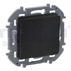 Legrand INSPIRIA выключатель двухклавишный антрацит 10 АХ 673623