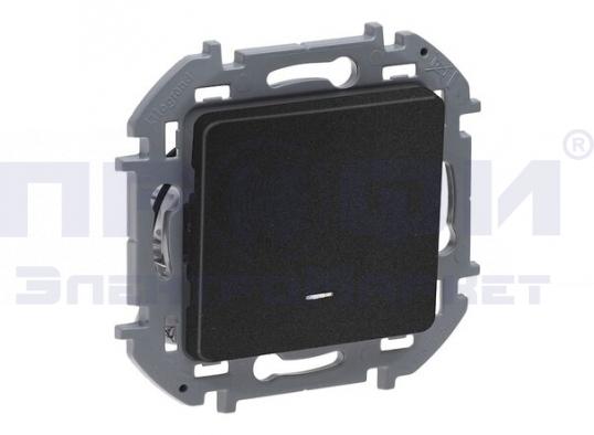 Legrand INSPIRIA выключатель одноклавишный антрацит с индикацией 10 АХ 673613