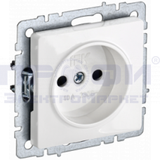 BRITE розетка 1-местная без з/к без з/шт 10А РС10-1-0-БрБ белый IEK