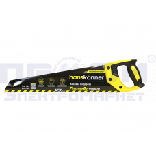 Ножовка по дереву, 450мм, 7-8 TPI, SK5, 3D зуб, чистый рез, Hanskonner // HK1060-01-4507