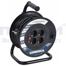 Катушка УК30 с т/з 4 места 2P+PE/30м 3х1,0мм2 GENERICA