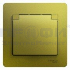 SE AtlasDesign розетка с з/к с з/ш с крышкой, 16А, IP20, механизм, карбон ATN001046