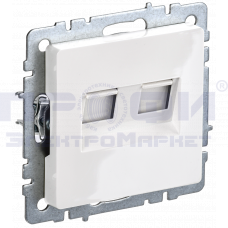 BRITE розетка компьютерная 2-я  RJ45 кат. 5Е РK10-2-БрБ белый IEK