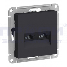 SE AtlasDesign Карбон Розетка компьютерная 2-я RJ45  ATN001085