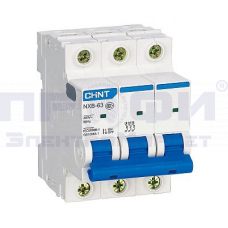 Авт. выкл. NXB-63S 3P 10А 4.5kA х-ка C (R) (CHINT) CH 296826