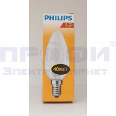 Лампа миньон 40Вт/E14 матовая Philips В35