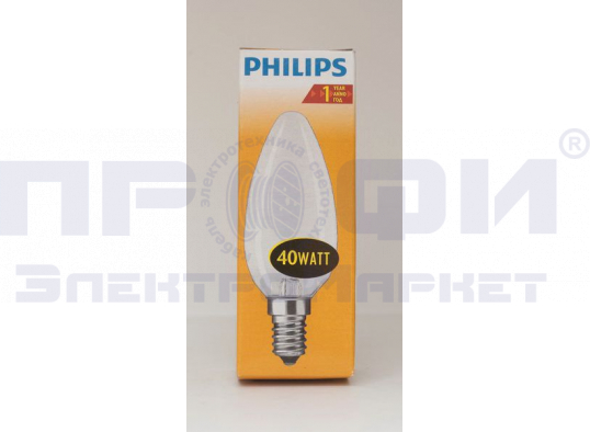 Лампа миньон 40Вт/E14 матовая Philips В35