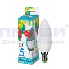 Лампа светодиодная LED-СВЕЧА-standard 5.0Вт 230В Е14 4000К 450Лм ASD