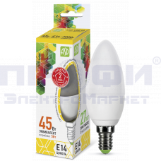 Лампа светодиодная LED-СВЕЧА-standard 5.0Вт 230В Е14 3000К 450Лм ASD