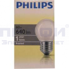 Лампа сферич. 60Вт/Е27 матовая  Philips P45