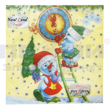 Салф бумажн New line Fresco 2сл 33*33см 20шт НГ Снеговички-Часовички