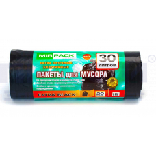 Пакет для мусора 60х80 60 л. / 30 шт. 10 мкр черный Профи арт. ПФ603020