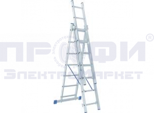 Лестница, 3 х 7 ступеней, алюминиевая, СИБРТЕХ Pоссия // 97817