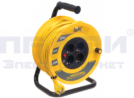 Катушка УК30 с т/з 4 места 2Р+PЕ/30м 3х1,5 мм2 "Industrial" Катушка УК30 с т/з 4 места 2Р+PЕ/30м 3х1,5 мм2 "Industrial"