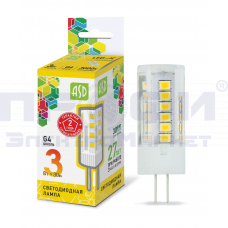 Лампа сд LED-JC-standard 3Вт 12В G4 3000К 240Лм ASD