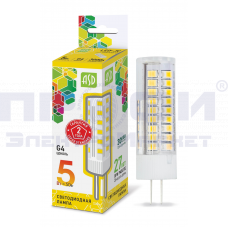 Лампа сд LED-JC-standard 5Вт 12В G4 3000К 450Лм ASD