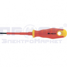 Отвертка диэлектрическая SL3*75mm, CrV, до 1000В, двухкомпонентная рукоятка СИБРТЕХ (12931)