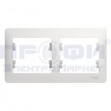 GLOSSA рамка горизонтальная 2 поста белая GSL000102