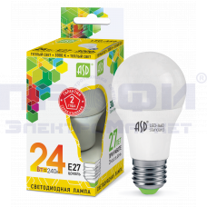 Лампа светодиодная LED-A60-standard 24Вт 230В Е27 3000К 2160Лм ASD