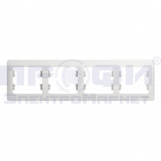 GLOSSA рамка горизонтальная 4 поста белая GSL000104