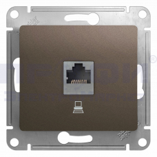 GLOSSA розетка компьютерная RJ45 5Е мех.  Шоколад GSL000881К