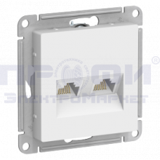 ATLASDESIGN РОЗЕТКА двойная компьютерная RJ45+RJ45, кат.5E, механизм, БЕЛЫЙ  ATN000185