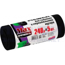 Мешки д/мусора Авикомп (рулон)240л*5шт POPULAR д/сад и строит мус черные пвд 41мк