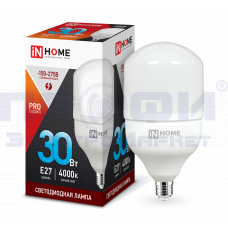 Лампа светодиодная LED-HP-PRO 30Вт 230В Е27 4000К 2850Лм IN HOME