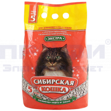 Наполнитель СИБИРСКАЯ КОШКА 5л ЭКСТРА комкующ. д/длиннош кошек